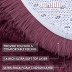 OLANLY Burgundy Round Rugs for Bedroom - Image 7