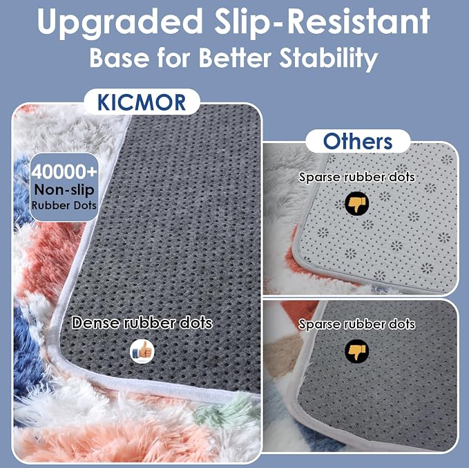 KICMOR 8x10 Area Rugs for Living Room, Large Fluffy Soft Colorful Checkered - Image 4