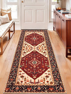 SERISSA Boho Washable Runner Rug, 2x5 Rug Runner Non-Slip Vintage Red Black - Image 5