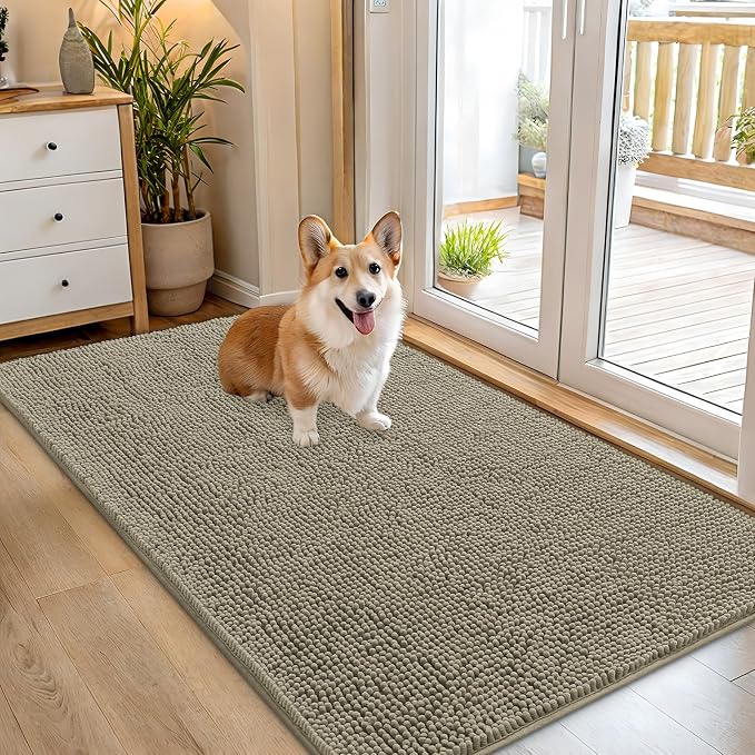 OLANLY Dog Door Mat for Muddy Paws 54x32, Absorbs Moisture and Dirt, Absorbent by OLANLY