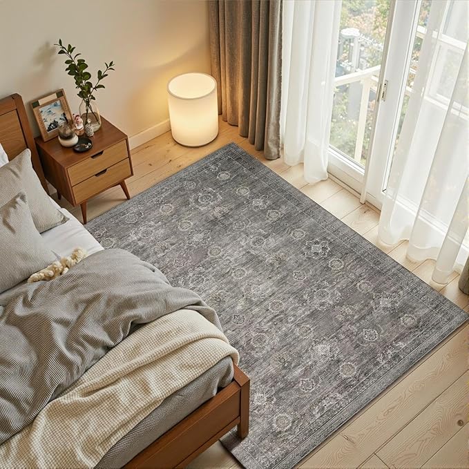 Rugxara 3x5 Rug for Entryway Bedroom, Vintage Retro Boho Throw Rug, Non Slip & - Image 2