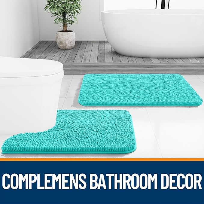 OLANLY Bathroom Runner Rugs 47x17, Extra Soft Absorbent Chenille Bath Rugs - Image 7