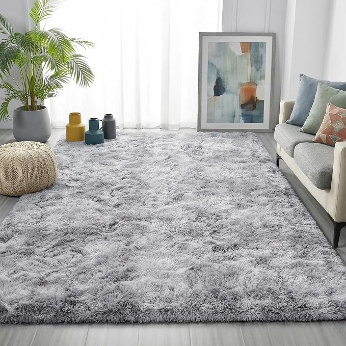 PAGISOFE Abstract Shaggy Machine Washable Area Rug 4' x 6' Plush Soft Fluffy by PAGISOFE