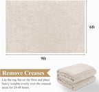 Pauwer 6x9 Washable Area Rugs for Living Room Modern Beige Solid Color Soft - Image 2