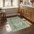RELEANY Area Rugs Small 2'6"x4' Washable Non-Slip, Floral Vintage Distress by RELEANY