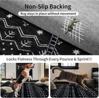 SERISSA 7x9 Area Rugs for Living Room, Washable Non-Slip Black and White Boho - Image 5