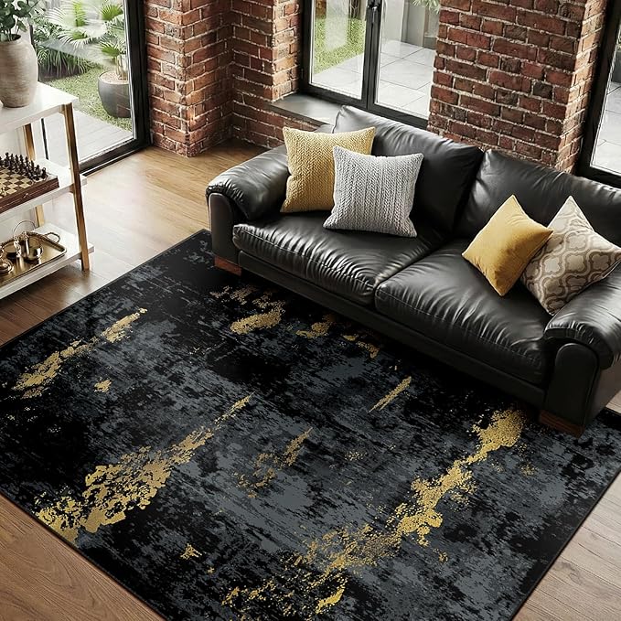 RELEANY Washable Area Rugs 5'x7' Non-Slip Modern Abstract Soft - Image 8