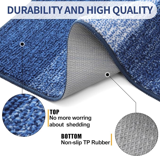Kitinjoy Indoor Outdoor Door Mat, 34x21 Non-Slip Absorbent Dirt Trapper - Image 3
