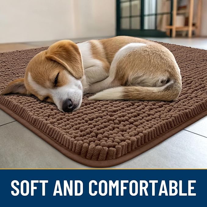 Smiry Dog Door Mat for Muddy Paws 59x35, Absorbent Dirt Trapper, Non-Slip - Image 2