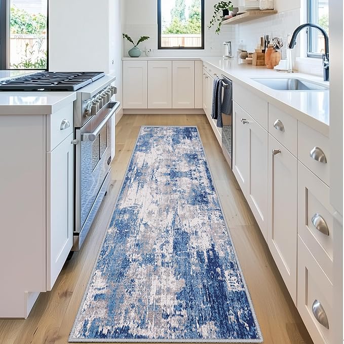 RELEANY Washable Area Rugs 2'x6' Non-Slip Modern Abstract Soft by RELEANY