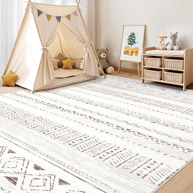 cotiled 10x10 Area Rugs Living Room Rug: Washable Boho Rugs - Image 6