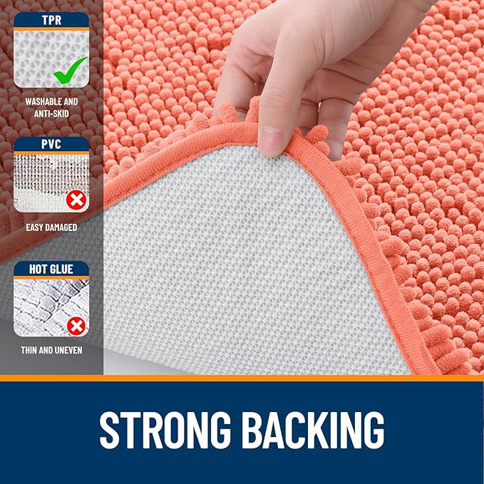 OLANLY Large Bathroom Rugs 59x35, Extra Soft Absorbent Chenille Bath Rugs - Image 6