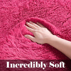 ONASAR Hot Pink Rugs for Living Room Bedroom, Fluffy 5x8 Bedside Area Rug - Image 2