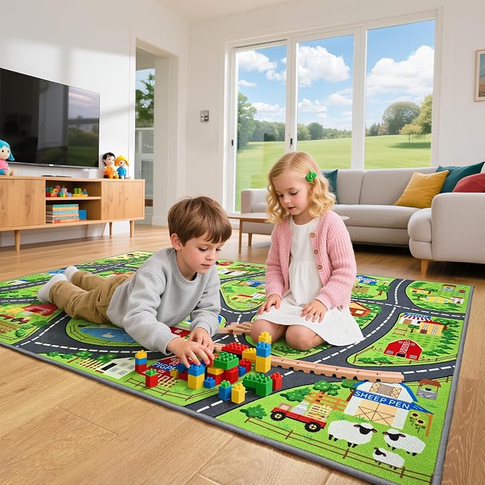 Farmyard Adventure Play Rugs, Educational and Fun Farm Play Mat - Image 4