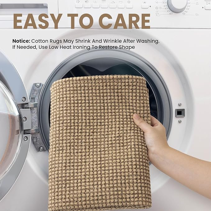 EARTHALL Woven Area Rug 3x5 Ft Washable Rugs - Image 3