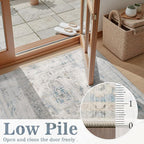 DCX 8x10 Haze Blue Rug, Machine Washable Stain Resistant Distressed Vintage Rug - Image 6