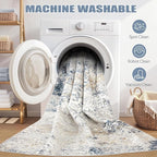DMOYEST Washable Runner Rug for Hallway: 2.6x10 Neutral Modern Abstract Low - Image 8