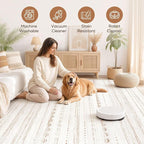 Nakagishi 10x12 Area Rug Living Room: Washable Boho Large Neutral Modern Soft - Image 3