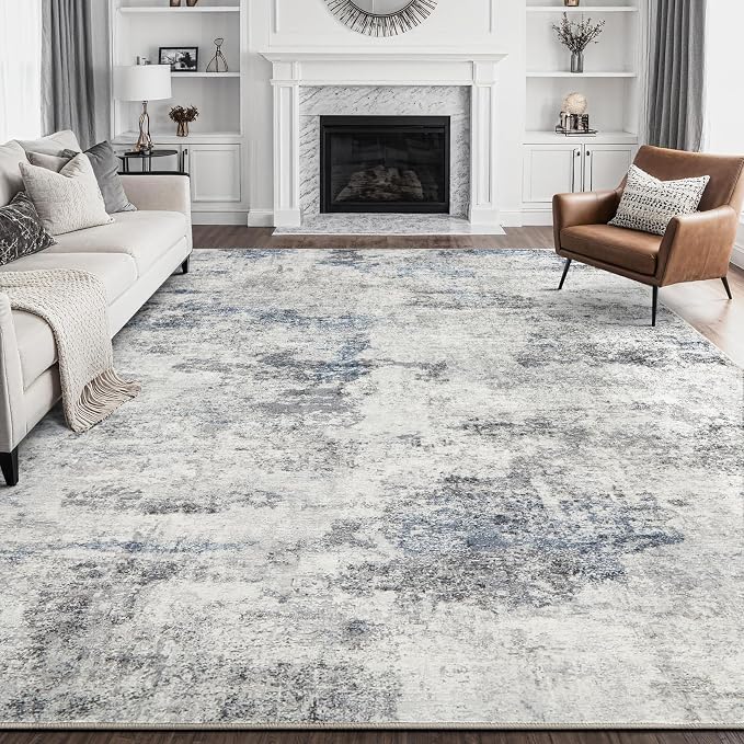 DMOYEST 9x12 Area Rug for Living Room, Washable & Non Slip Large Indoor Carpet by DMOYEST