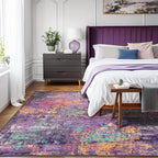 RELEANY Washable Area Rugs 9'x12' Non-Slip Modern Abstract Soft - Image 3