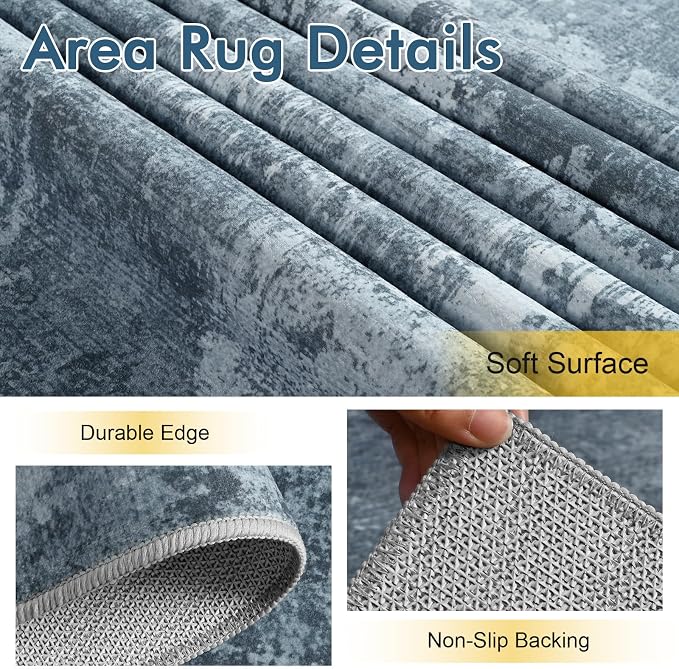 2x6 Ft Washable Runner Rug, Non-Slip Low Pile Hallway Kitchen Area Rug - Image 6