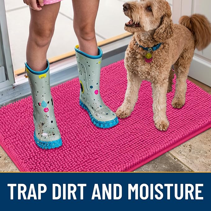 Smiry Dog Door Mat for Muddy Paws 70x24, Absorbent Dirt Trapper, Non-Slip - Image 3