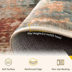 RELEANY Washable Area Rugs 2'x5' Non-Slip Modern Abstract Soft - Image 4