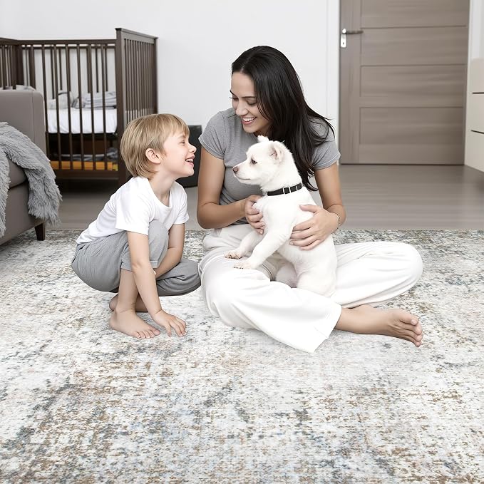 Washable Area Rug 2x3 Entryway Rug: Washable Modern Abstract Soft Thin Rug - Image 8