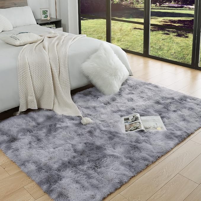 AROGAN Soft Rainbow Area Rugs for Girls Room 5x8 Feet, Fluffy Girls Bedroom Rugs - Image 2