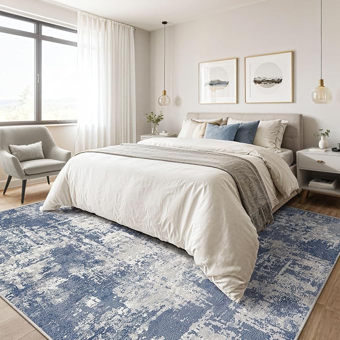 Area Rugs 9x12 Living Room: Washable Large Abstract Modern Soft Rugs Stain - Image 4