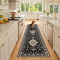 RELEANY Area Rugs Runner 2'6"x8' Washable Non-Slip, Floral Vintage Distress by RELEANY