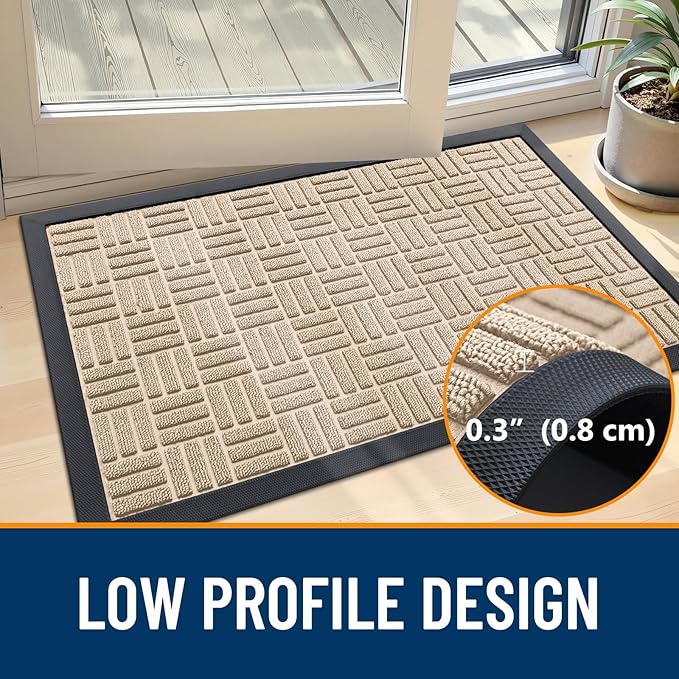 OLANLY Front Door Mat Outside Entrance 47x32, Heavy Duty Sturdy Natural Rubber - Image 5