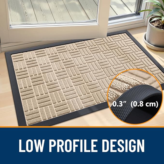 OLANLY Front Door Mat Outside Entrance 47x23, Heavy Duty Sturdy Natural Rubber - Image 5
