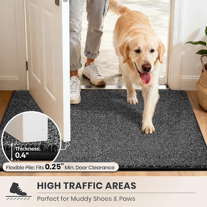 PURRUGS Dirt Trapping Door Mat 34" x 59", Non-Slip Machine Washable Entryway Rug - Image 6