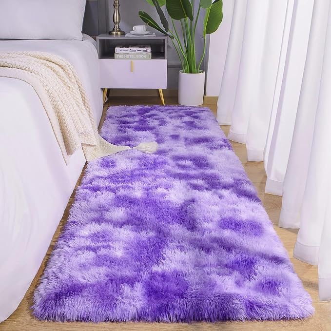 AROGAN Soft Rainbow Area Rugs for Girls Room 2x6 Feet, Fluffy Girls Bedroom Rugs by AROGANAREARUG