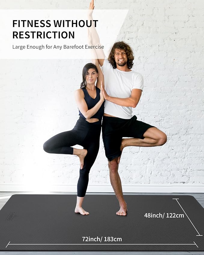 CAMBIVO Yoga Mat 72" x 48" Large Workout Mat - Image 8