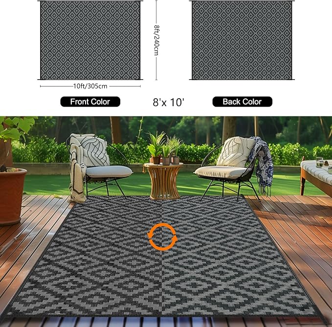 Outdoor Patio Plastic Straw Rug - Image 3