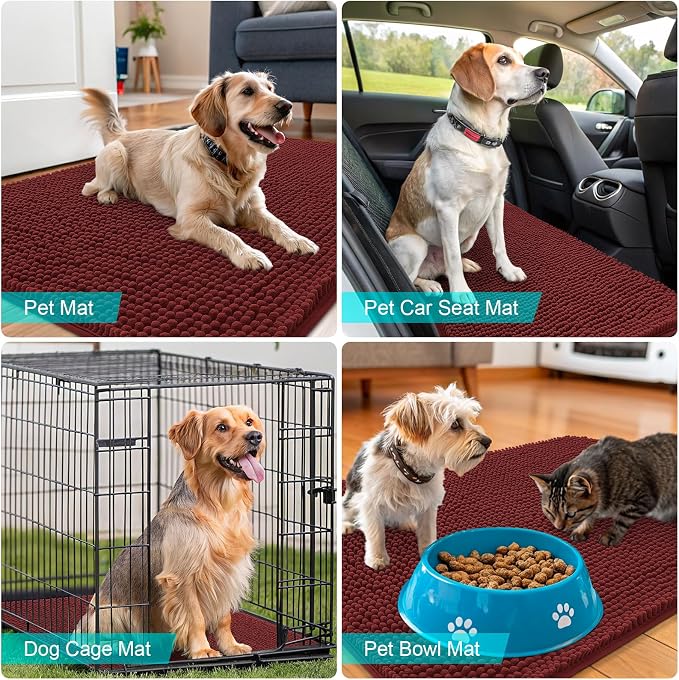 OLANLY Dog Door Mat for Muddy Paws 47x20, Absorbs Moisture and Dirt, Absorbent - Image 7
