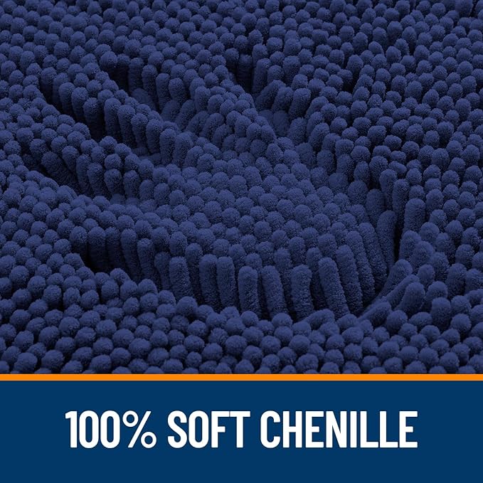 OLANLY Large Bathroom Rugs 50x30, Soft Absorbent Chenille Bath Rugs, Rubber - Image 3