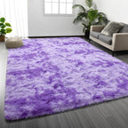 Deerhoo Large Shag Area Rugs 6 x 9, Tie-Dyed Plush Fuzzy Rugs by Deerhoo
