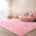 KICHOWUA Thick Area Rug 5x8 Pink Fluffy Fuzzy - Image 8