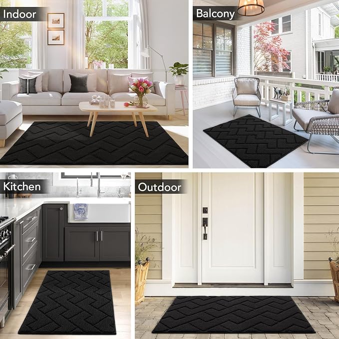 hicorfe Dirt Trapper Indoor Doormat, Non Slip Backing Washable Door Mats - Image 2