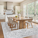 6x9 Area Rugs for Bedroom:Gray Washable Vintage Medallion Rug Non-Slip Soft Low - Image 4