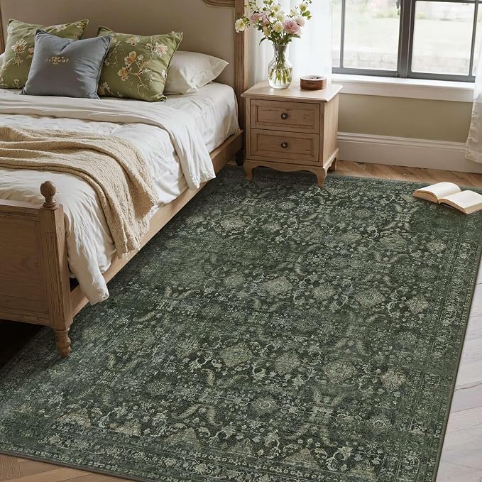 Rugxara 4x6 Rug for Living Room Bedroom, Vintage Retro Boho Area Rugs, Non Slip - Image 3