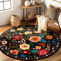 RELEANY Floral 6ft Area Rugs Washable Print Boho Cute Carpet Non Slip Flower by RELEANY