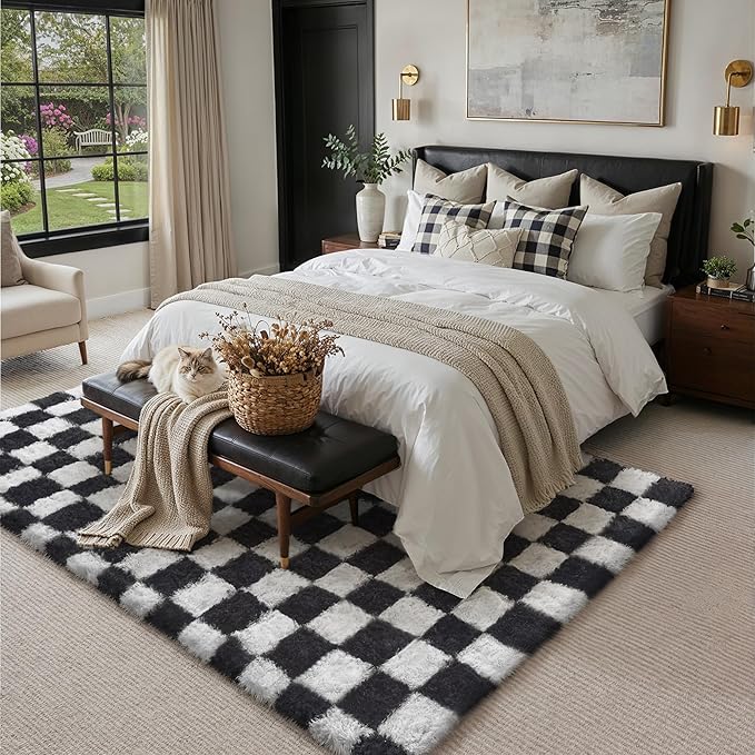 PureCozy Checkered Rug 8x10 for Living Room - Image 4