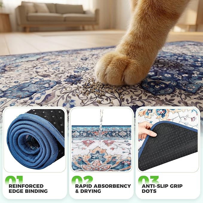 Hompet Cat Litter Mat 2 Pack, 18x54 Large Machine Washable Trapping Mats - Image 5