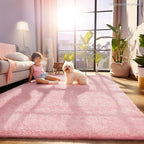 Ophanie Pink Area Rugs for Bedroom Girls, 5x8 Kids Fluffy Fuzzy Furry Shag - Image 3