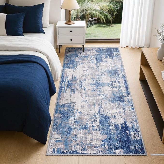 RELEANY Washable Area Rugs 2'x6' Non-Slip Modern Abstract Soft - Image 3
