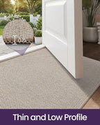 DEXI Ultra Thin Door Mat Indoor Entrance 17x30, Non Slip Rubber Backed Entryway - Image 4